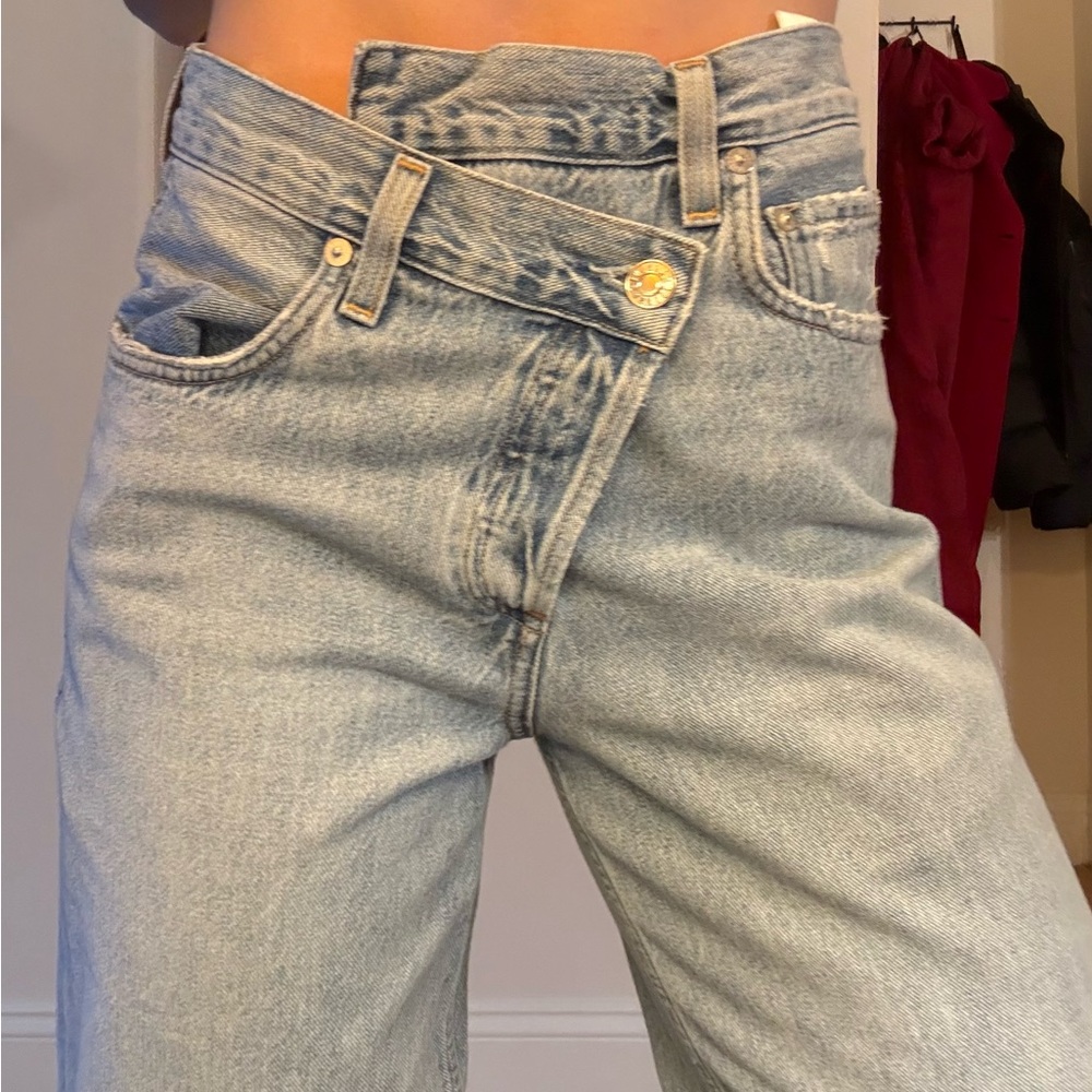 AGOLDE criss cross jeans. Size 23, light wash.